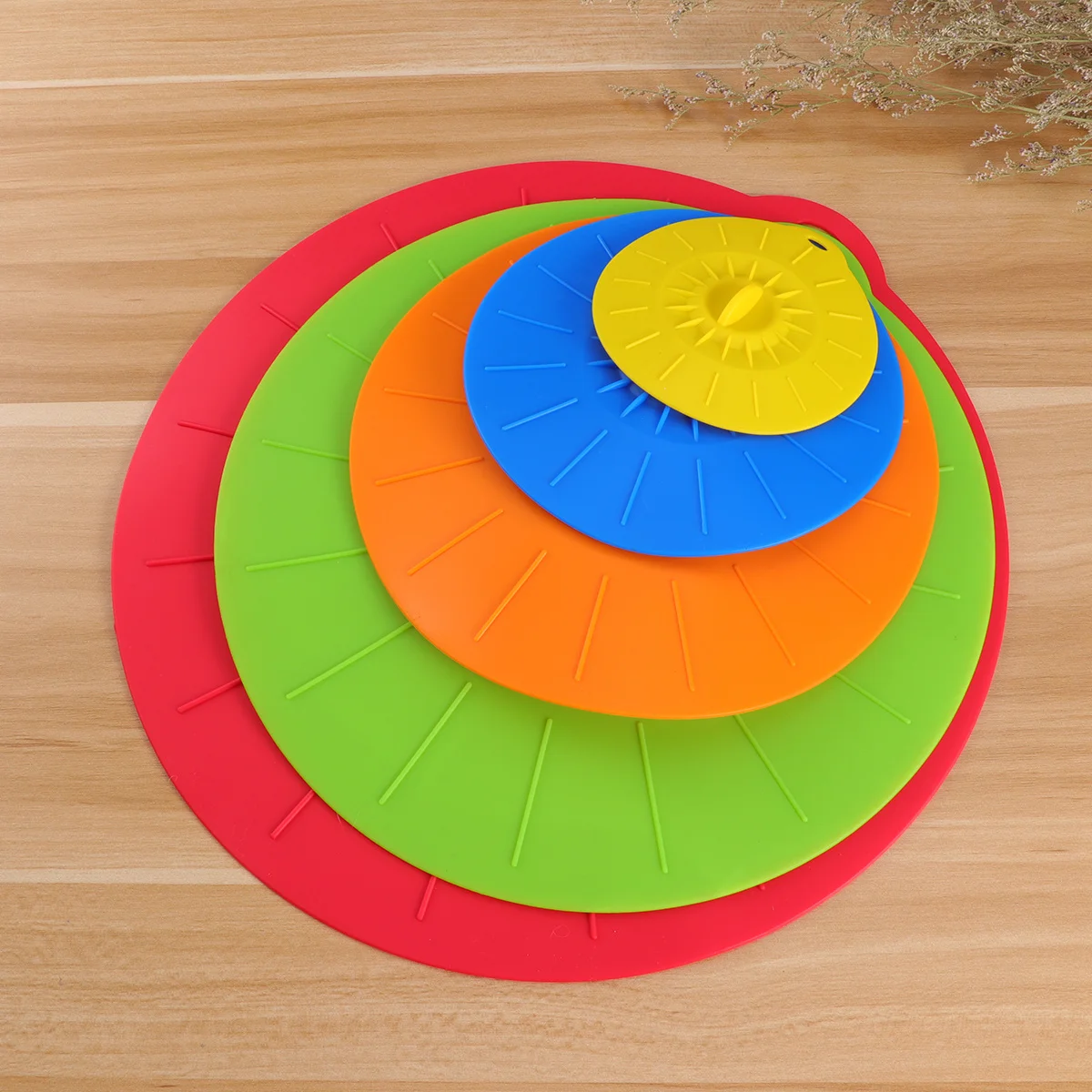 

5Pcs Silicone Food Covers Assorted Sizes Reusable Ecofriendly Lids for Bowls Cups Heat Preservation Travel Silicone Cup Covers