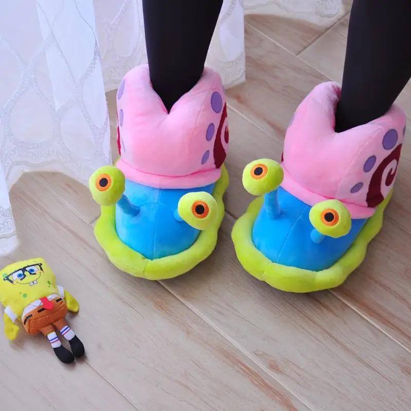 Squarepants Gary The Snail zapatos de algodón, Zapatillas de casa, dibujos animados, Anime, felpa, personalizado, regalo para amigo