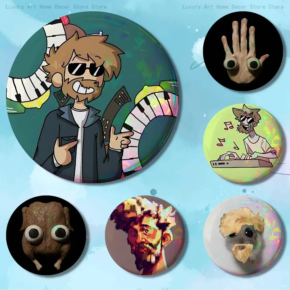 

J-Jack S-Stauber Album Pins 58mm Cute Cartoon Badge Handmade Brooches for Backpack Accessories