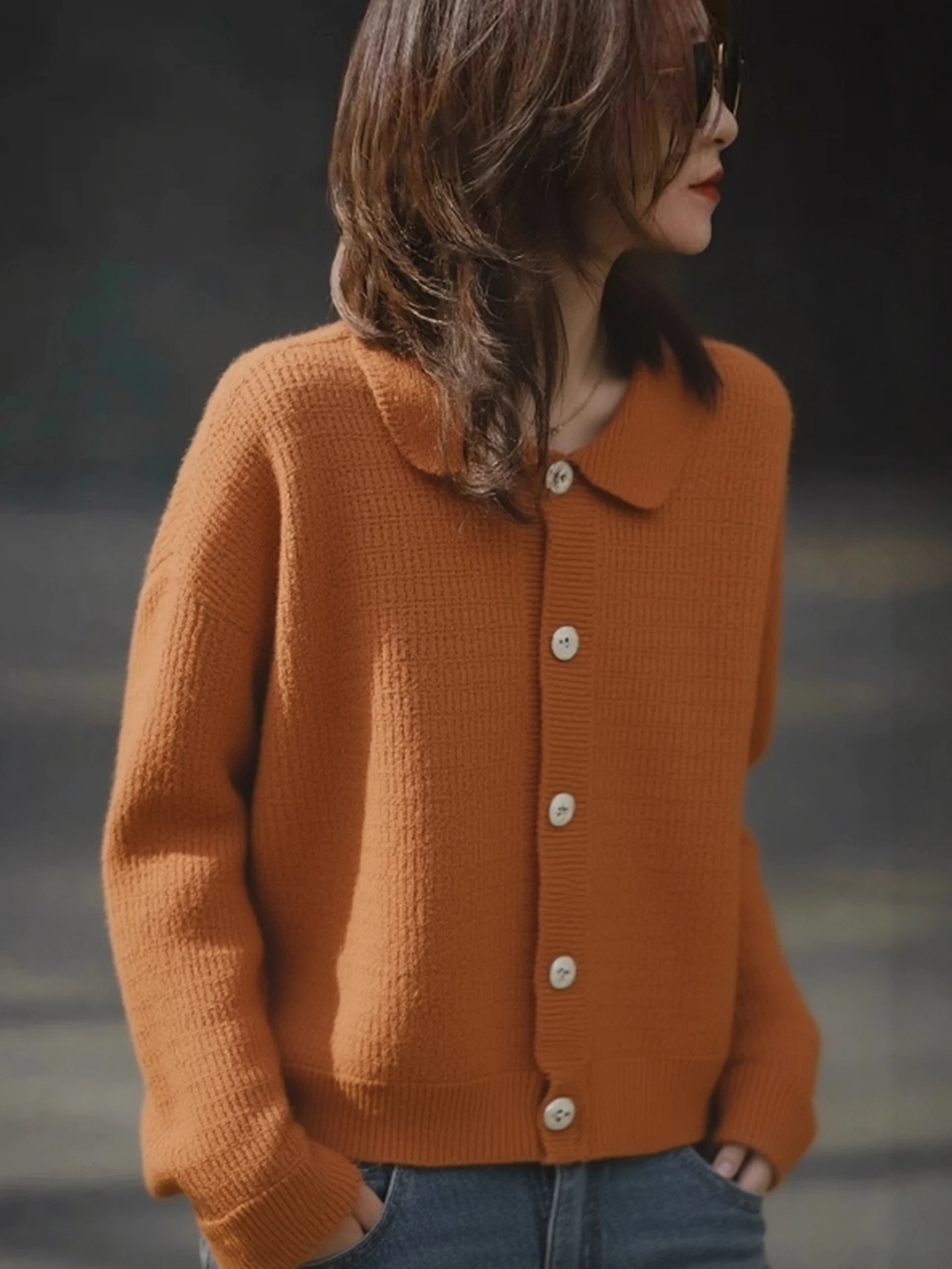 

Мягкий удобный длинный трикотаж Sve Camere, дизайн на одной пуговице, зимний модный однотонный женский топ, корейский свободный крой