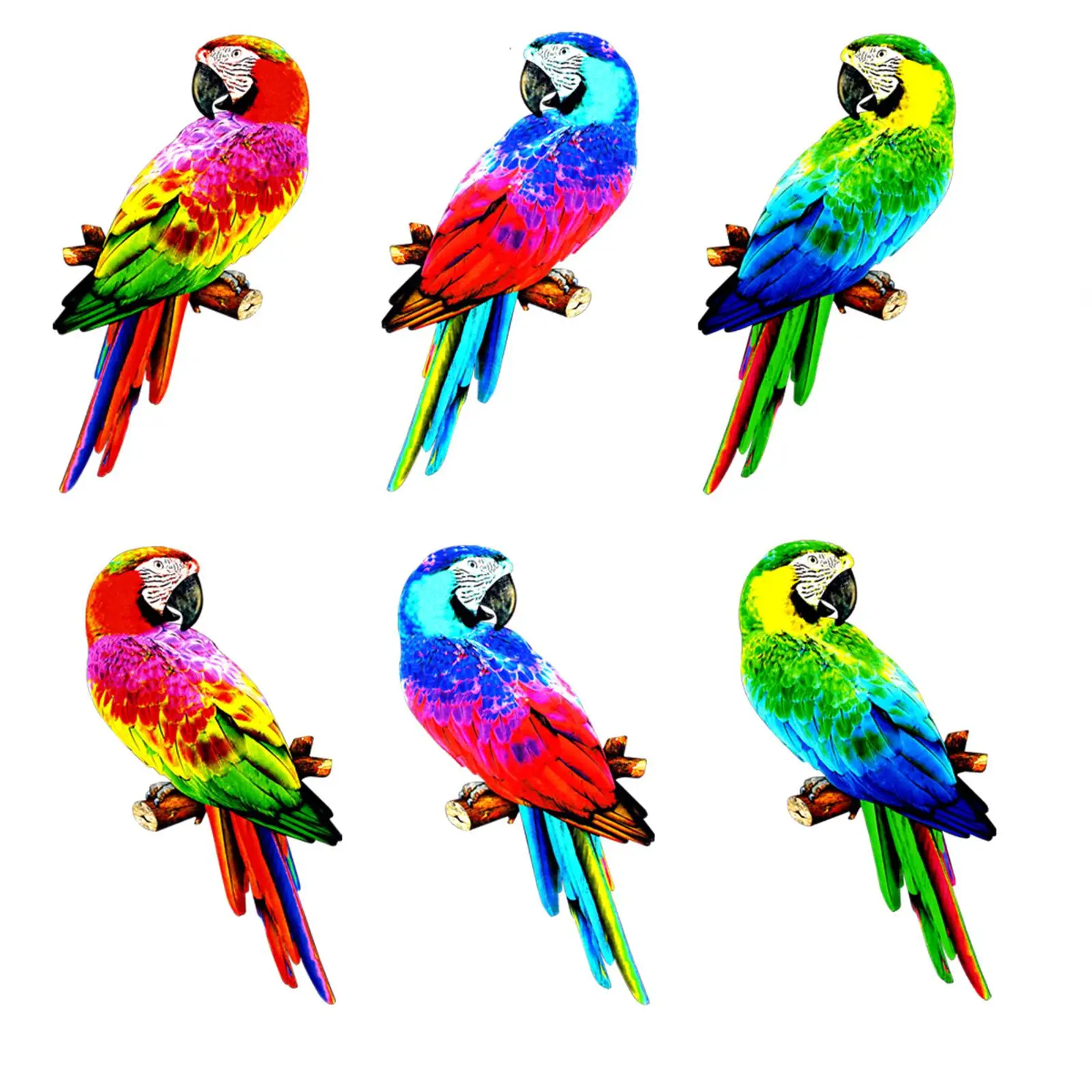 Colorful Artificial Parrots Figurines Statue Bird Model DIY Photo Props Feather Parrot Macaw for Wedding Lawn Decoration