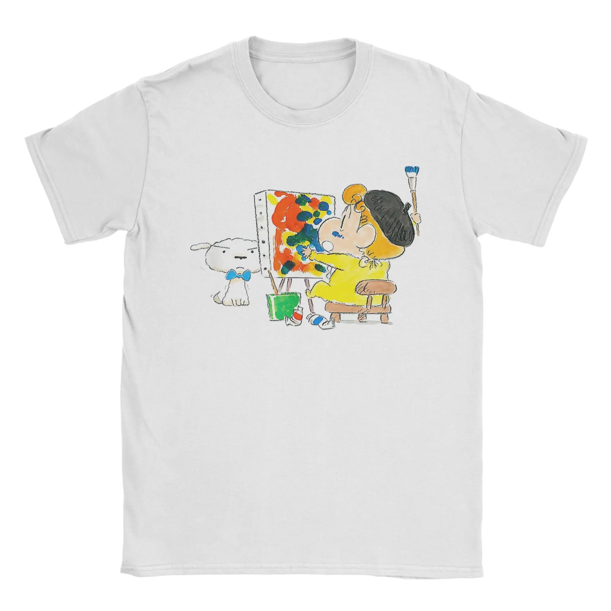 Leisure Crayon Shin-chan Cute T Shirt Men O-neck Short Sleeve Tops  Cotton Summer Clothing