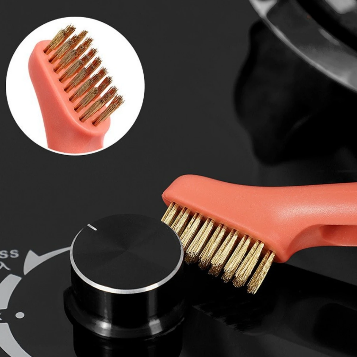 

2pcs Multi-functional cleaning brush for cleaning gas stoves and range hoods; steel wire brush Heavy Duty Cleaning Tool