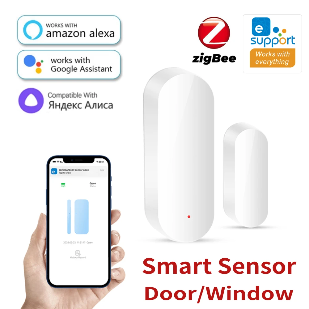 Zigbee Door Window Alarm Sensor For eWeLink APP Smart Home Security Remote Voice Control With Alexa Google Home Yandex Alice