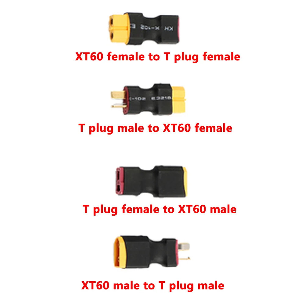 1pcs XT60 XT90 Plug Male / Female To T plug Female / Male Connector Conversion Adapter No Wire for RC Airplane Quadcopter Parts