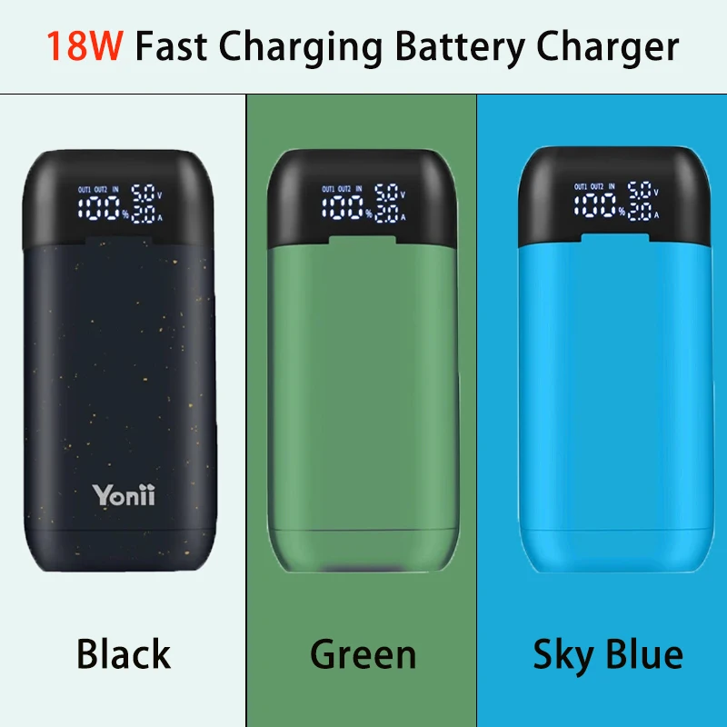 Conjunto de Carregador de Bateria para Baterias de Lítio, DIY Power Bank, Estojo de Carregamento Rápido, QC3.0 PD, 18W, USB, 18650, 21700, 18700, 20700