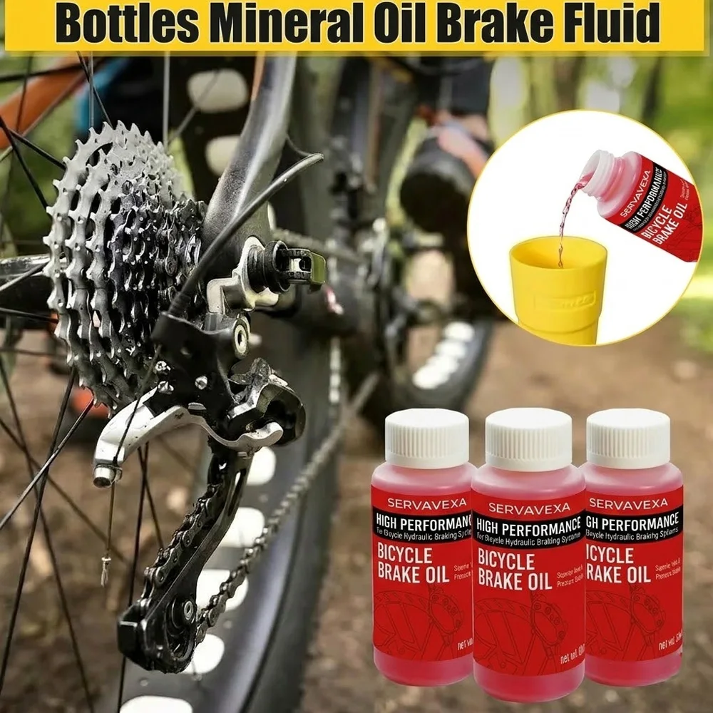 Bicycle Brake Fluid & Bleed Kit, 60ml DOT 5.1 & High Performance Brake Oil with Syringe Funnel Repair Tools for Mountain Bike