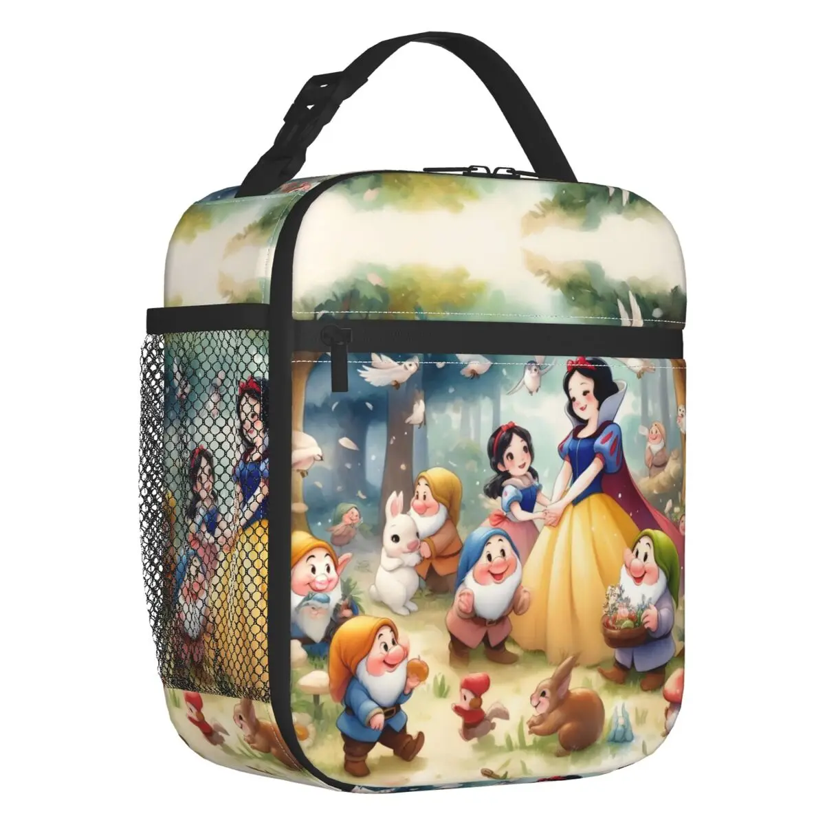 

Custom Snow White And The Seven Dwarfs Lunch Bag Cooler Thermal Cartoon Movie Insulated Lunch Boxes for Office