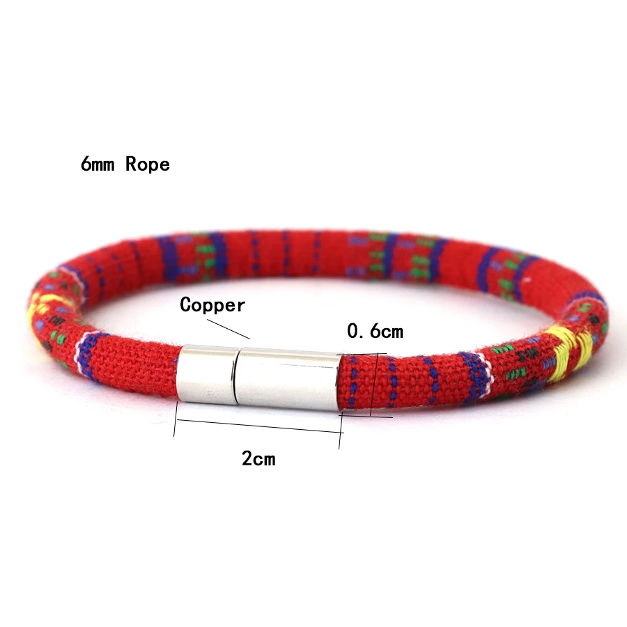 Noter New Bohemia Fabric Bracelet Unisex Insert Buckle Ethnic Tibetan Braclet Beach Leisure Accessories 6mm Cord Chain Braslet