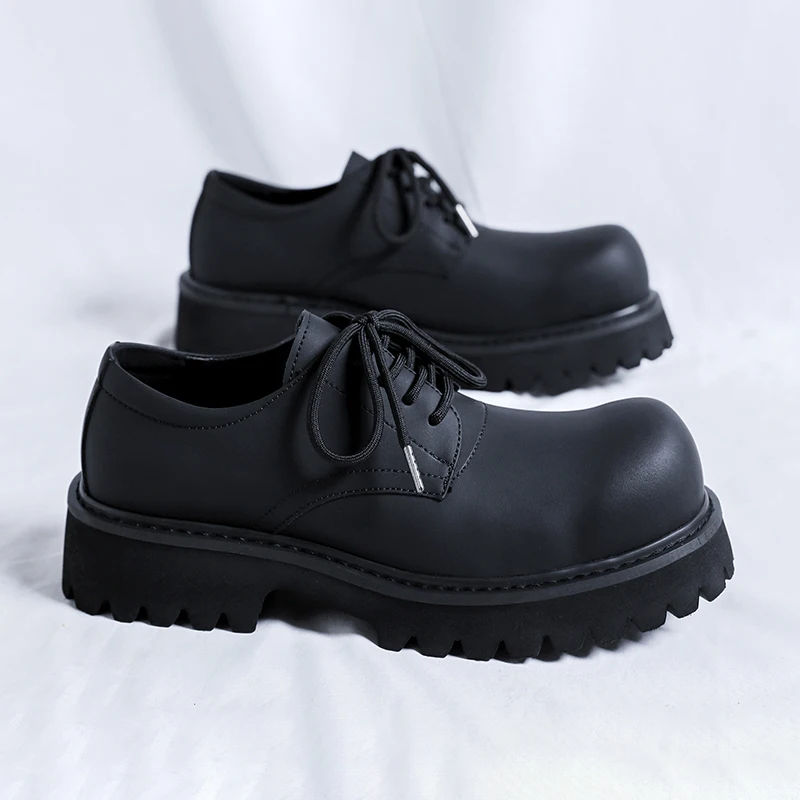 الرجال المألوف ديربي أحذية الرجال مريحة المألوف كبير تو سميكة سوليد أحذية من الجلد الأعمال أحذية الحفلات الاجتماعية أحجام 38-46