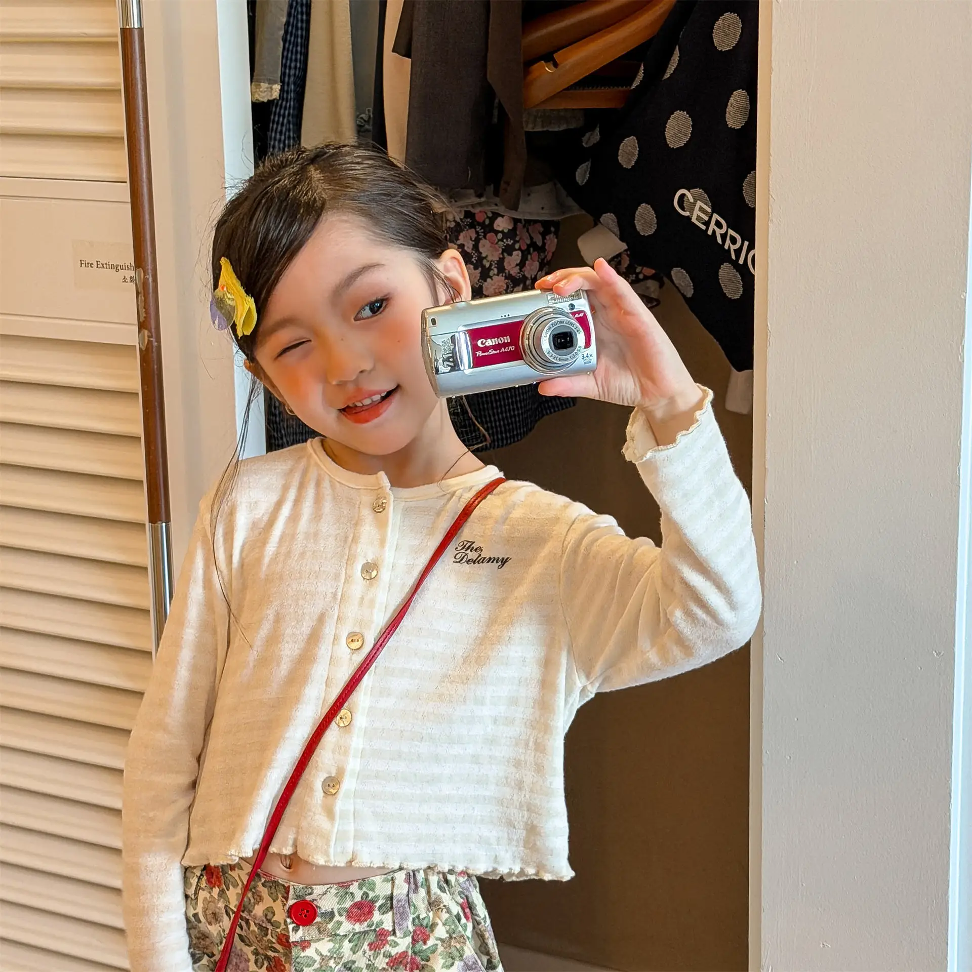 

2026 Spring New Children Long Sleeve Striped Coat Girls Cute Knitted Cardigan Kids Loose Casual Sunscreen Jacket Baby Clothes