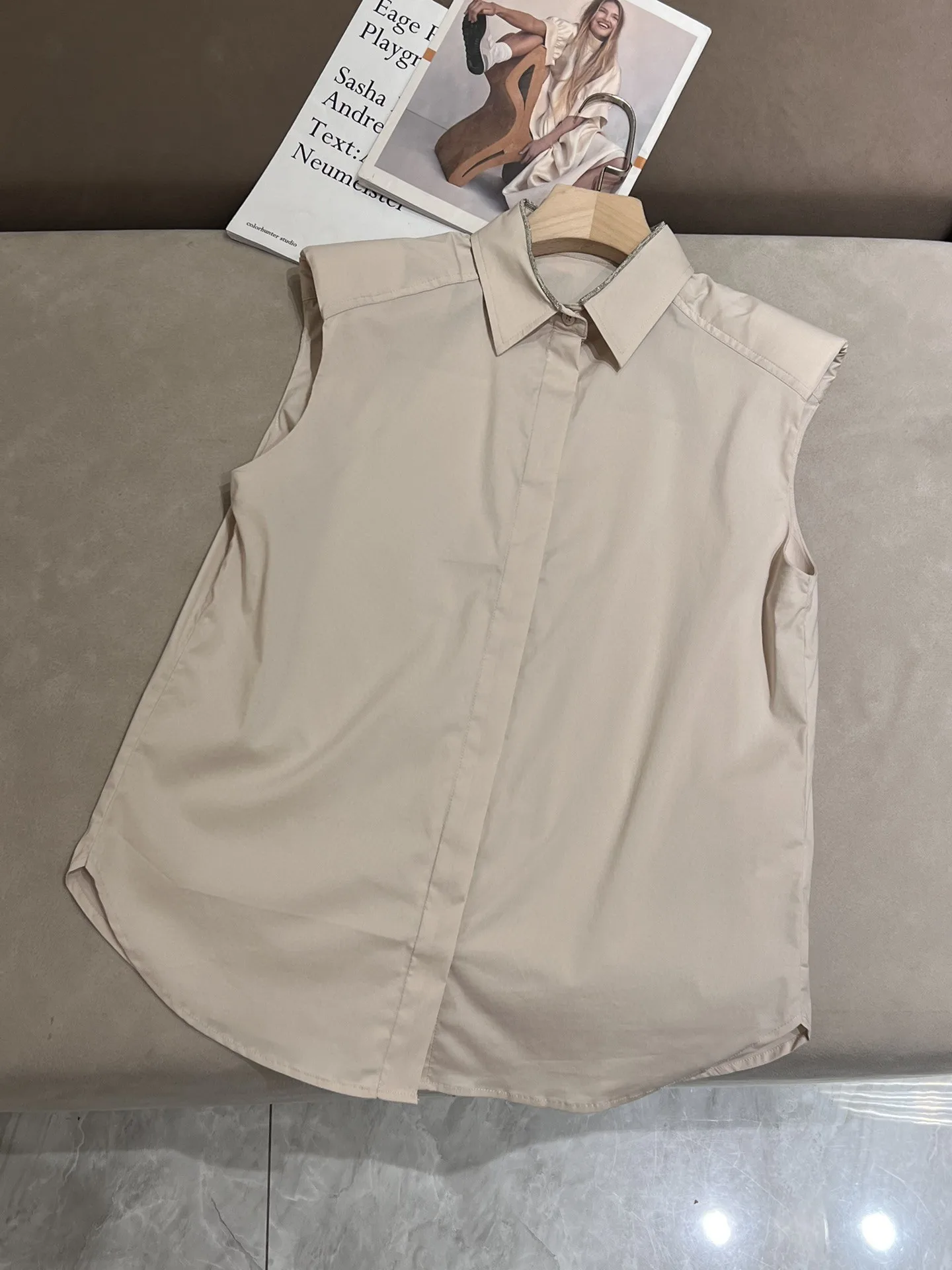 Imported cotton casual office sleeveless high quality shirt