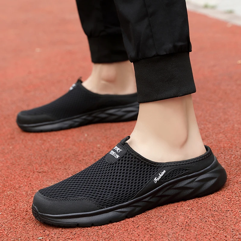 

2026 Outdoor High Quality Anti-slip Men Leisure Shoes New Mesh Breathable Soft Comfortable Flat-bottomed Slippers