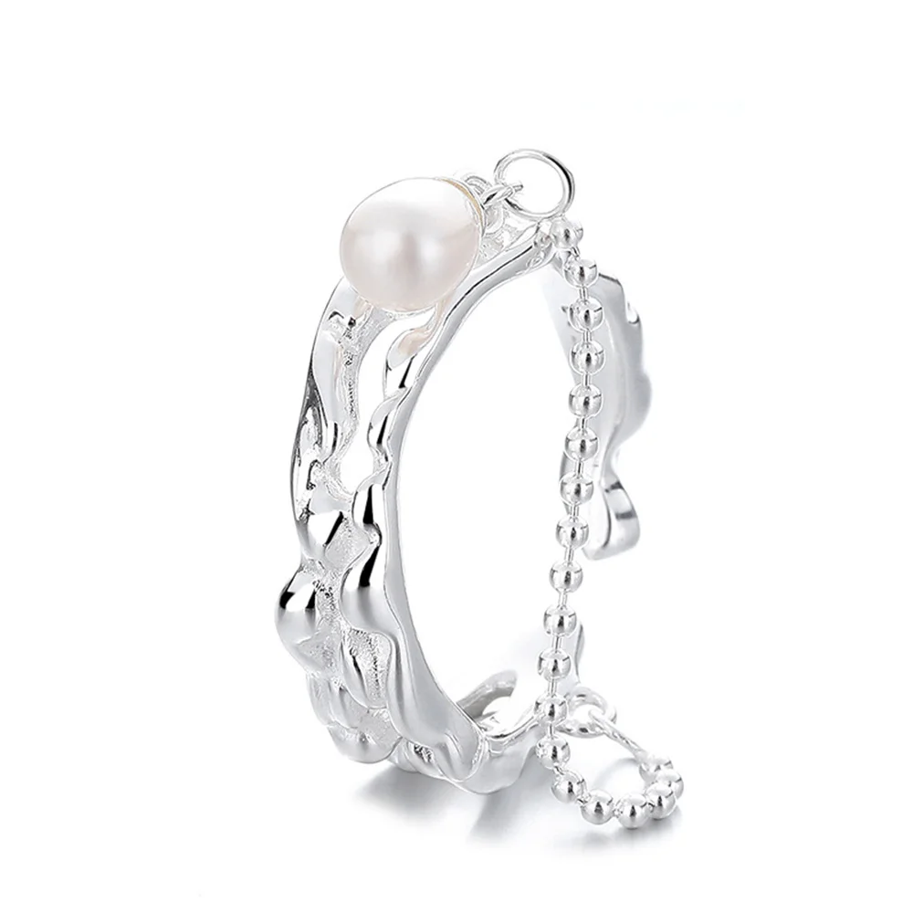 

Женское двухслойное кольцо с крестом из стерлингового серебра 925 пробы с натуральным пресноводным жемчугом, двухсторонняя цепочка, уникальные ювелирные изделия