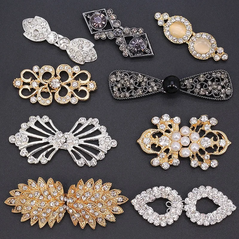 1pcs Crystal Rhinestone Buttons for Fur Coats Snap Clasps,Vintage Toggle Buttons for Trench Coats & Sweater Making Supplies