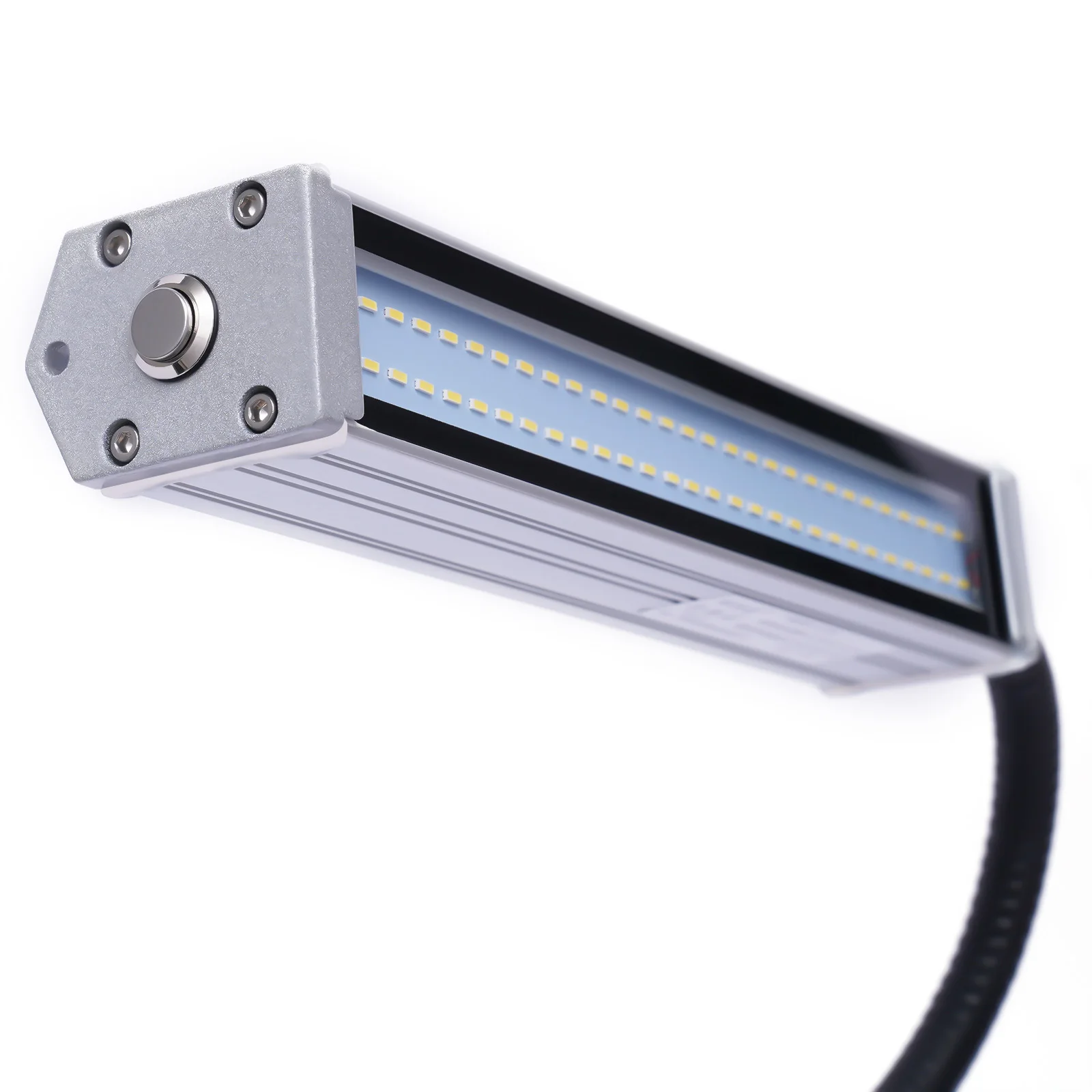awolsrgiop Magnetische werklamp, 220 V, CNC-machinelamp met magnetische voet, magnetisch, led-werklamp, flexibele arm, licht, naaimachine, draaibank, frezen, boormachine, industriële verlichting