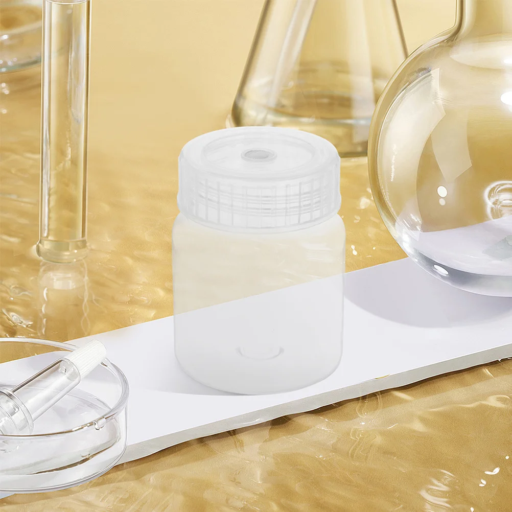 

4pcs Wide Mouth Plastic Bottles 240Ml Transparent Laboratory Grade Chemical Containers For Sample Storage Liquid Reagent