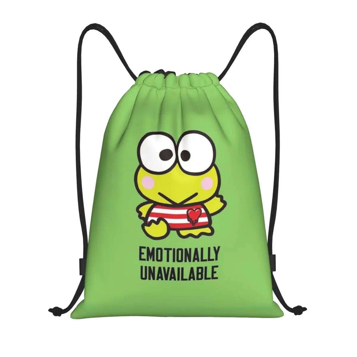 Custom Keroppi Drawstring Backpack Sports Gym Bag for Women Men Cartoon Training Sackpack