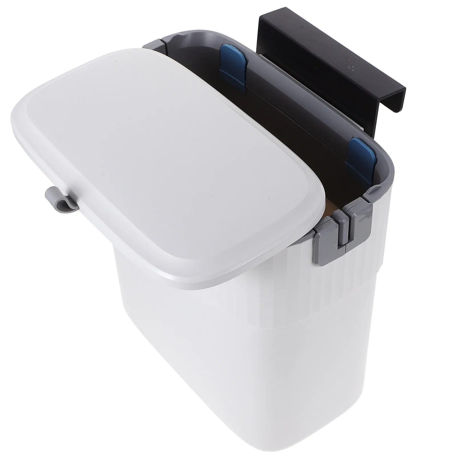 

9L Kitchen Garbage Can Pull Lift Automatic Sealing Trash Bin Cabinet Mounted No Drill Installation Sliding Lid Easy Open Wide