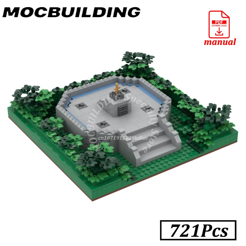 يكتل الديوراما Master-Sword Diorama رابطًا لهدايا ألعاب البناء Zeldaed للمبنى المالي MOC