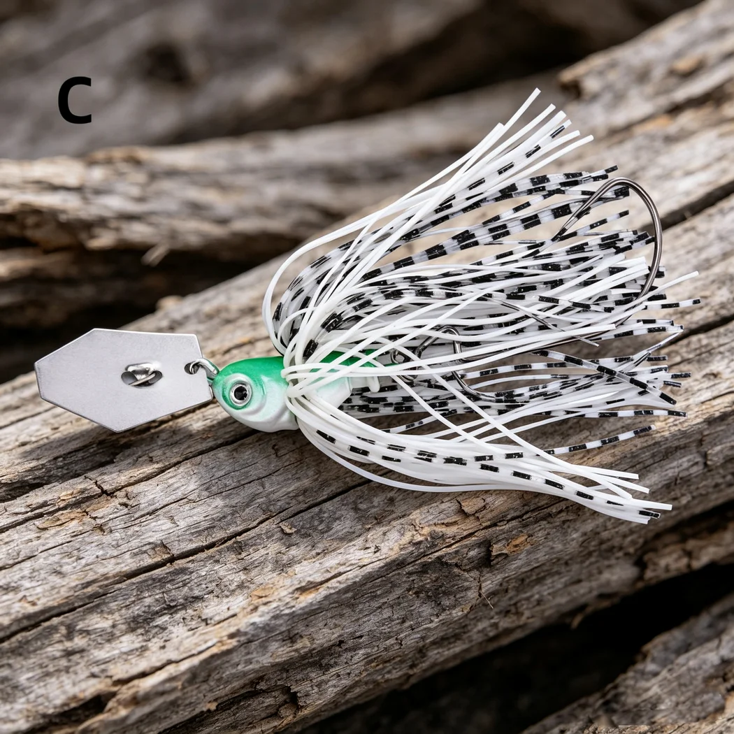 1 Stück Angelköder Chatter Bait Spinner Bait 7G/10G/14G Blade Jig Needle Stinger Dancer Buzzbait Wobbler Chatterbait für Barsch und Hecht