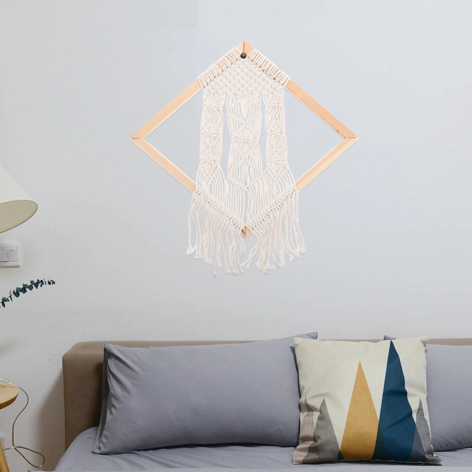 

Boho Macrame Hanging Hand Woven Cotton Tapestry Decor For Living Room Bedroom Wedding Party Square Tassel Tapestry
