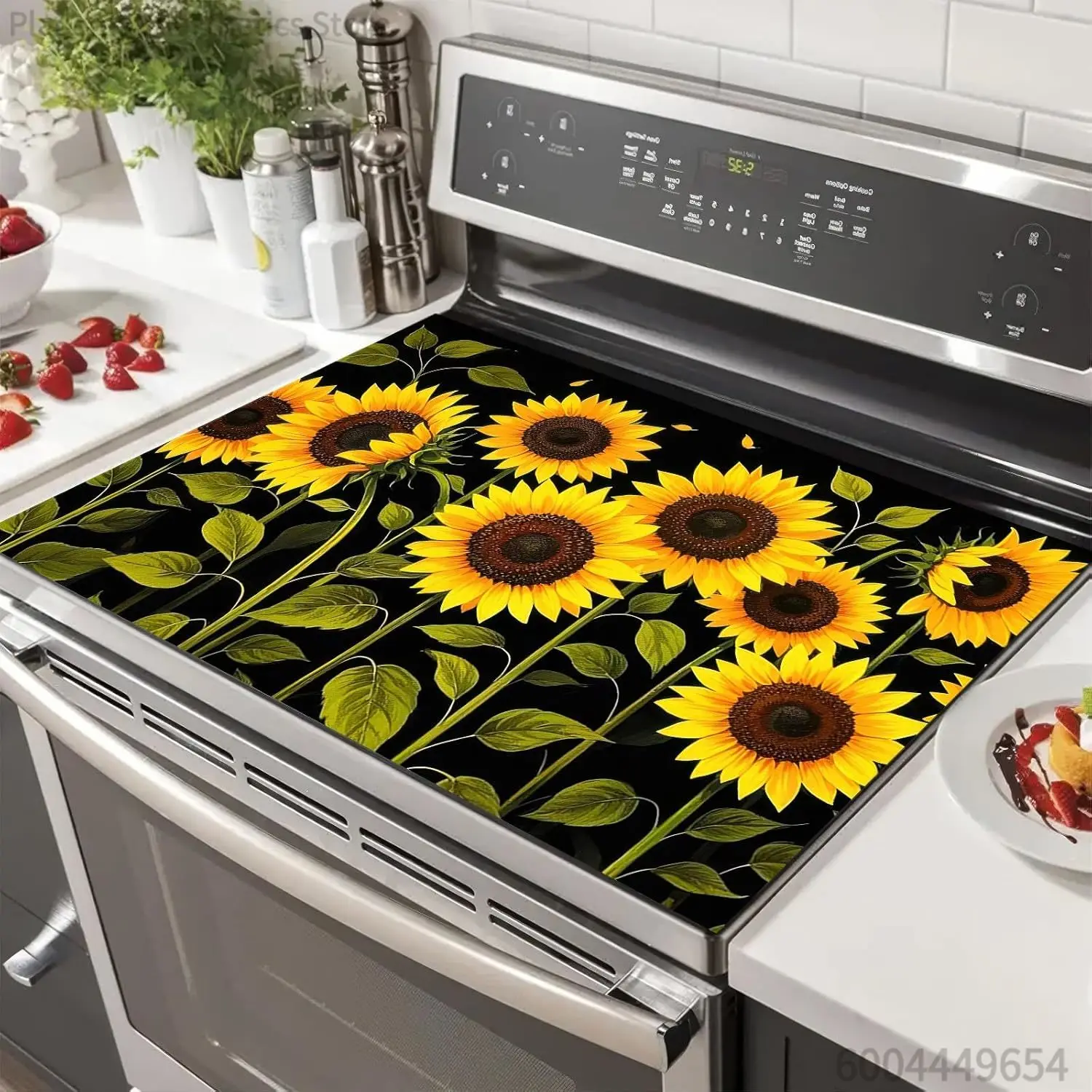 Sonnenblumen-Diatomit Herdabdeckung Hitzebeständige Rutschfeste Schutzmatte für Elektrische Kochfelder Landhaus-Küchendekor Unterlage