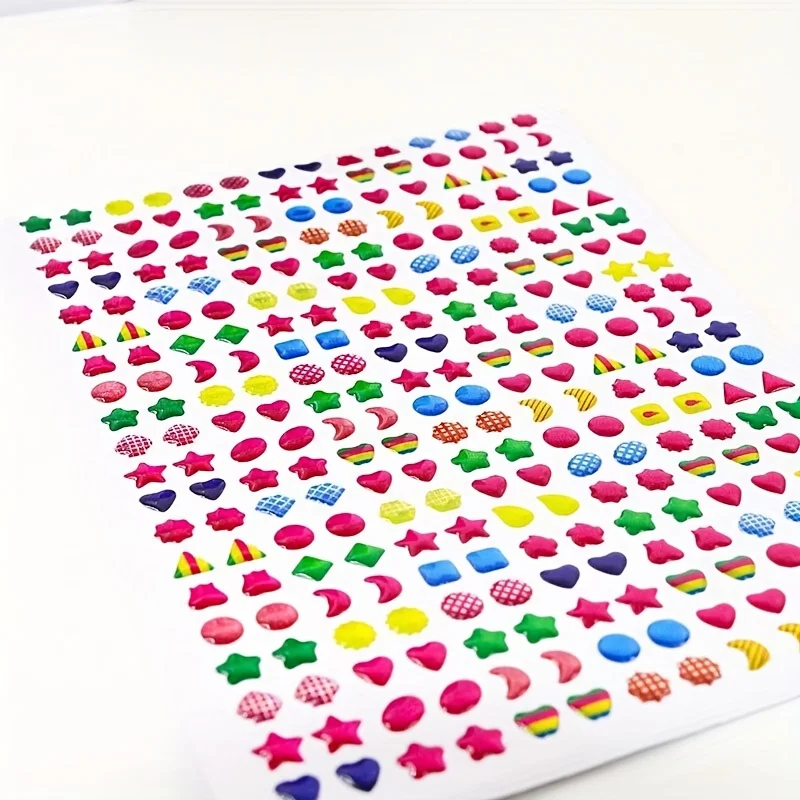 Klebrige Ohrringe, 3D-Edelsteine, Aufkleber, Glitzer-Kristall-Aufkleber, Ohrringe für Mädchen, Nagel-Ohrring, Prinzessin, Make-up, Spielzeug, Geschenk, 2 Stück – Detail 7