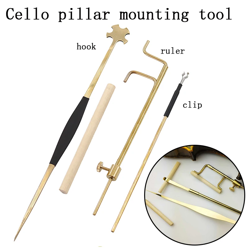 Violin cello sound post installation tool instrument making maintenance sound post hook clip ruler mounting pure copper