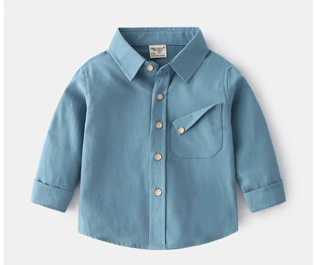 baby stand collar shirt 100% cotton white top