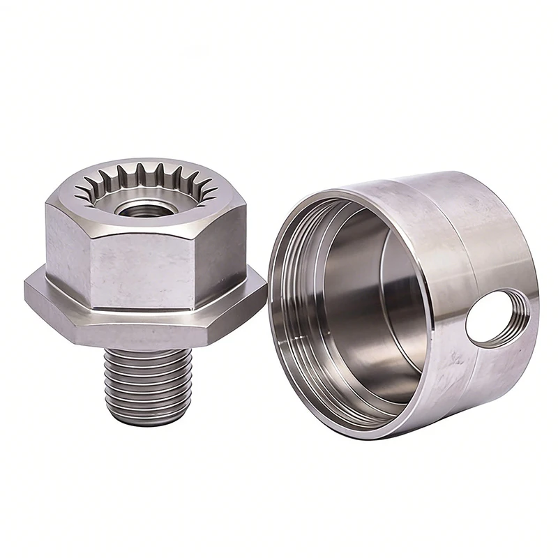 

Cnc Milling Aluminum Stainless Steel Cnc Custom 304 Stainless Steel Custom CNC Turned Connector Set with Serrated Hex Nut