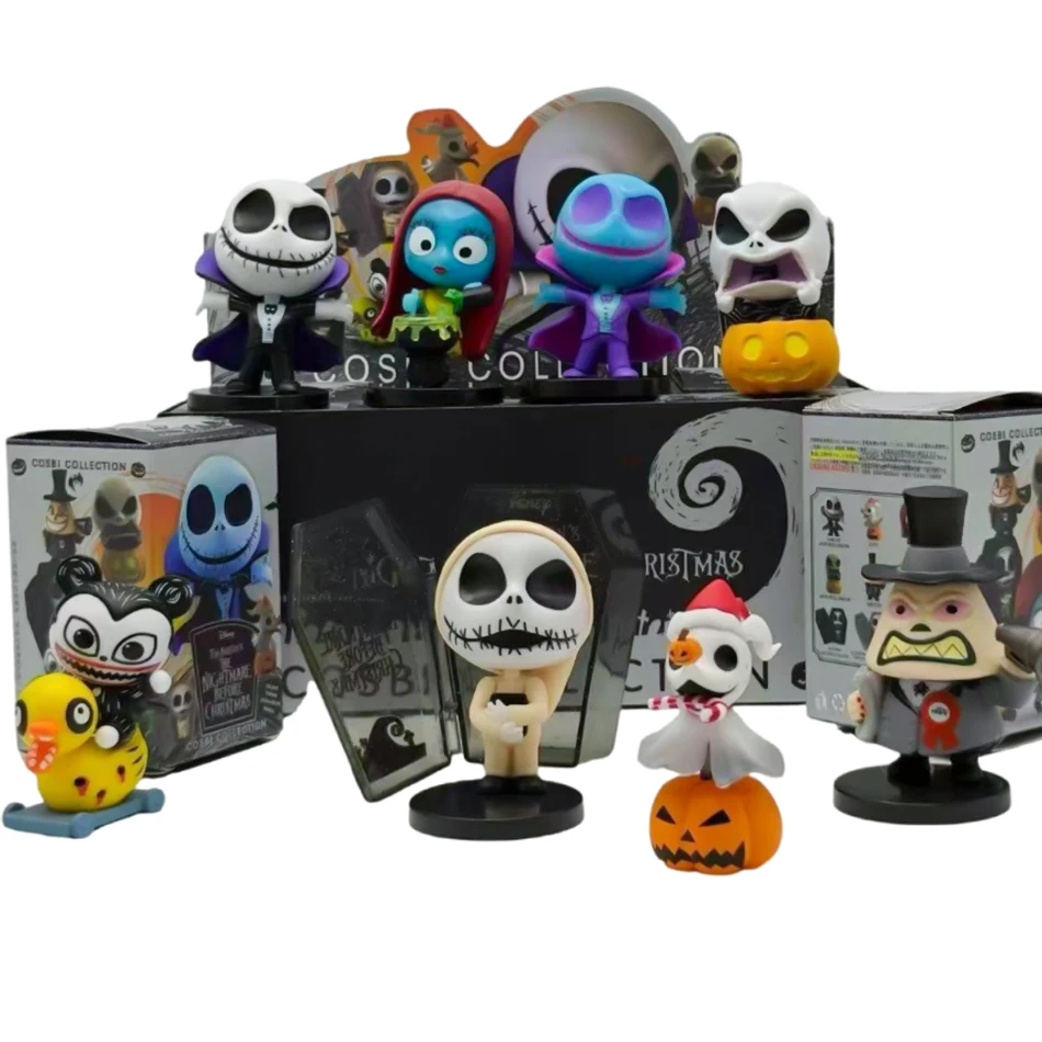 O pesadelo antes do natal caixa cega figuras jack sally cosbi estatueta colecionável boneca presentes de halloween brinquedos quentes em estoque