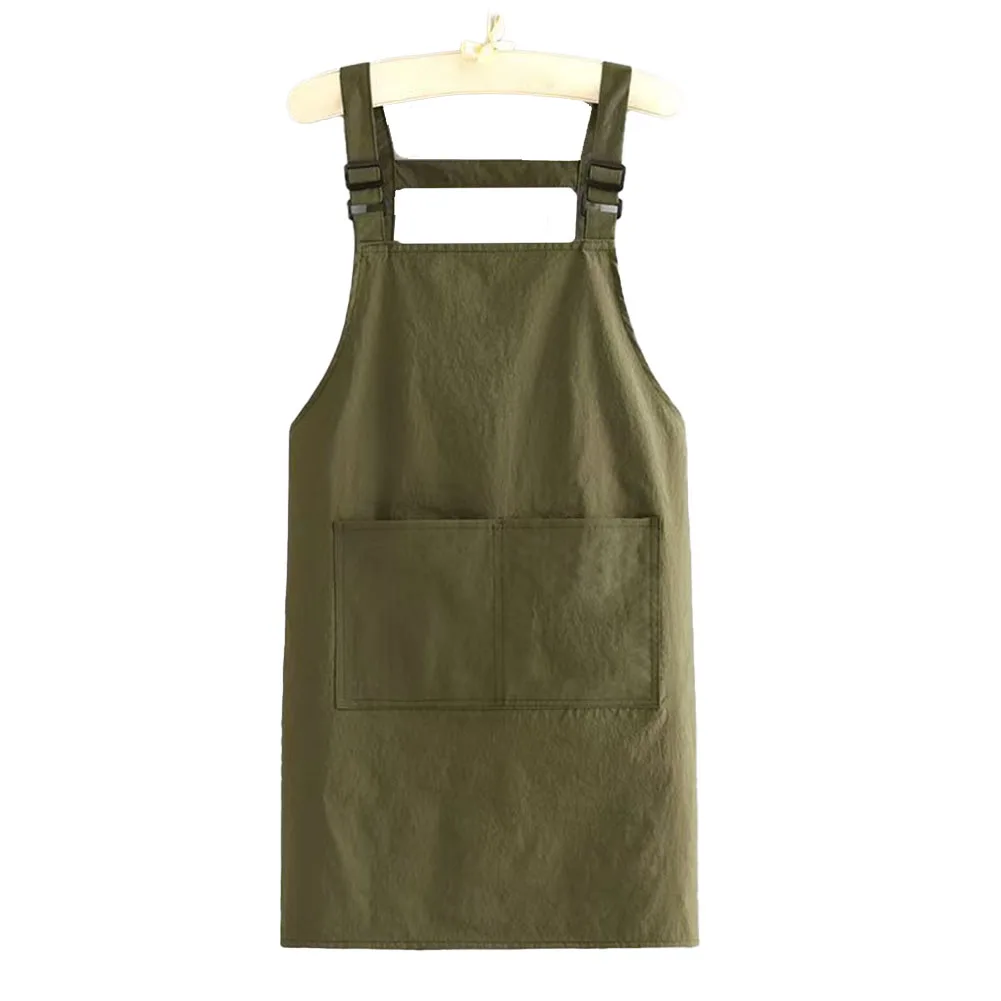 Apron Clothes Adjustable Apron Green Kitchen Cooking Apron Cooking Accessories Customizable Fit Polyester Material