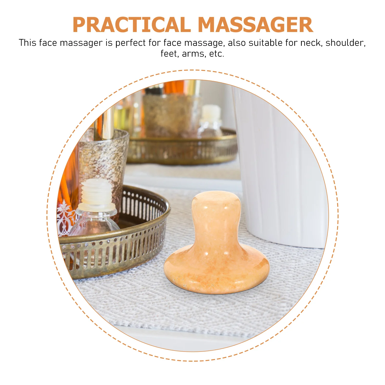 Face Guasha Massager Jade Beauty Stone Mushroom Shaped Roller for Face Neck Eye Fatigue Relief Durable Comfortable