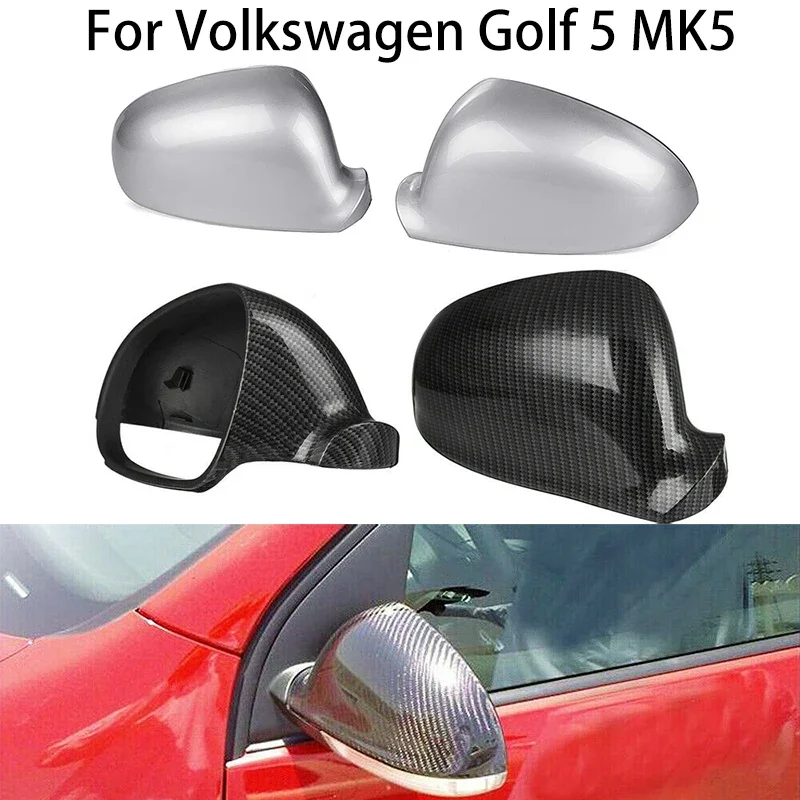 

Car RearView Side Mirror Covers Caps For Volkswagen Golf 5 MK5 GTI Jetta 5 Passat B6 B5.5 For VW Sharan Golf 5 6Plus Variant EOS