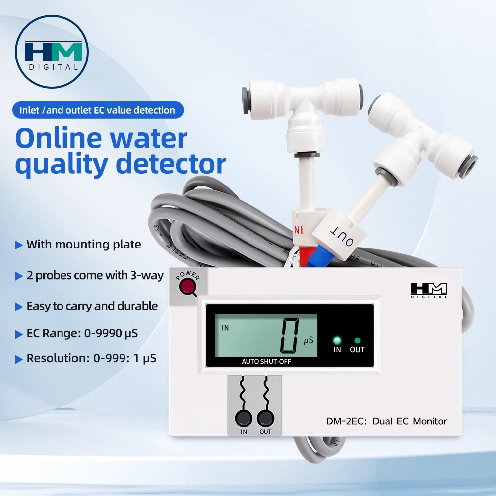 Dual Water Quality Tester Online TDS/EC Meter Digital Input/Output Water Quality Monitor Tap Water Fish Tank Test Pen