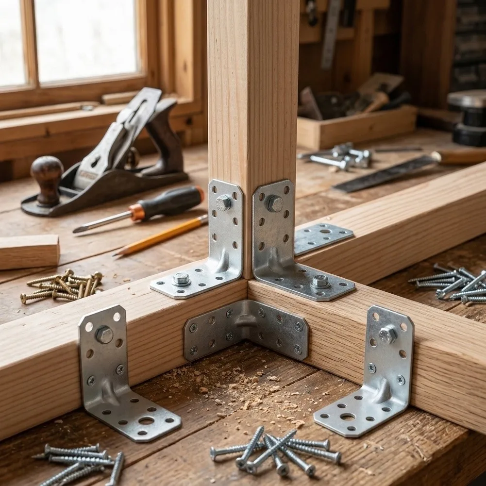 20pcs Multi Hole L Brackets 2x2x1.4 Inch Galvanized Steel for Tool Free For Furniture Cabinet For Wood Installation