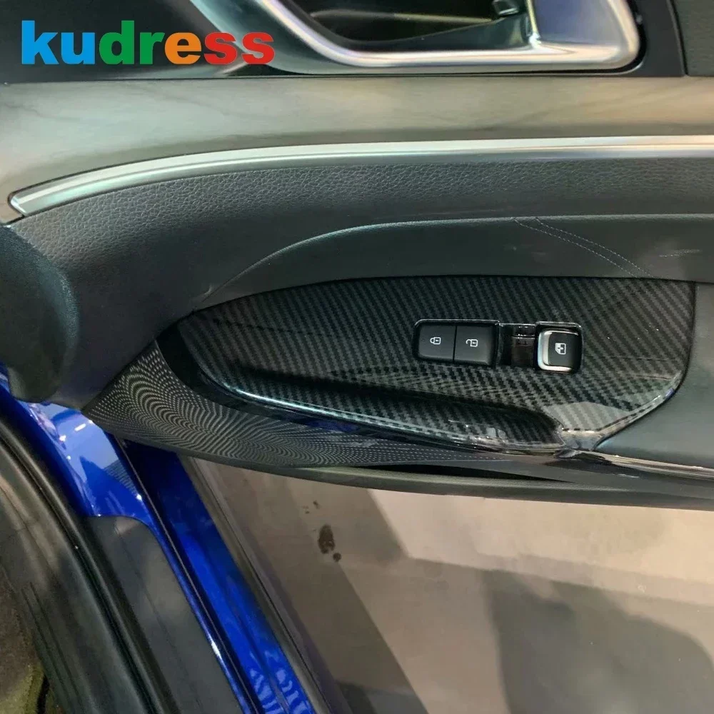 

Автомобильный внутренний дверной подлокотник, переключатель подъема окна, панель, накладка, накладка для Kia K5 Optima 2021 2022 2023 2024, аксессуары для интерьера