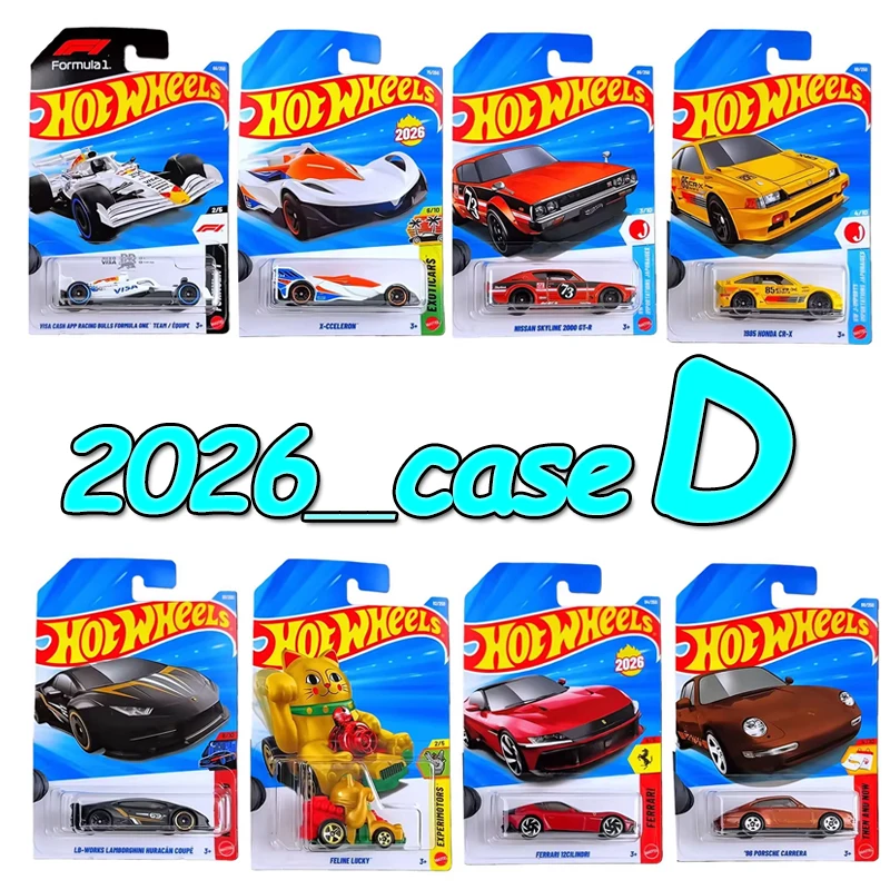 1/64 Hot Wheels coche Impala Feline Lucky Volkswagen Id Honda modelo rápido Cadillac carrito niño juguetes Renault Porsche Carrera 2026D caso