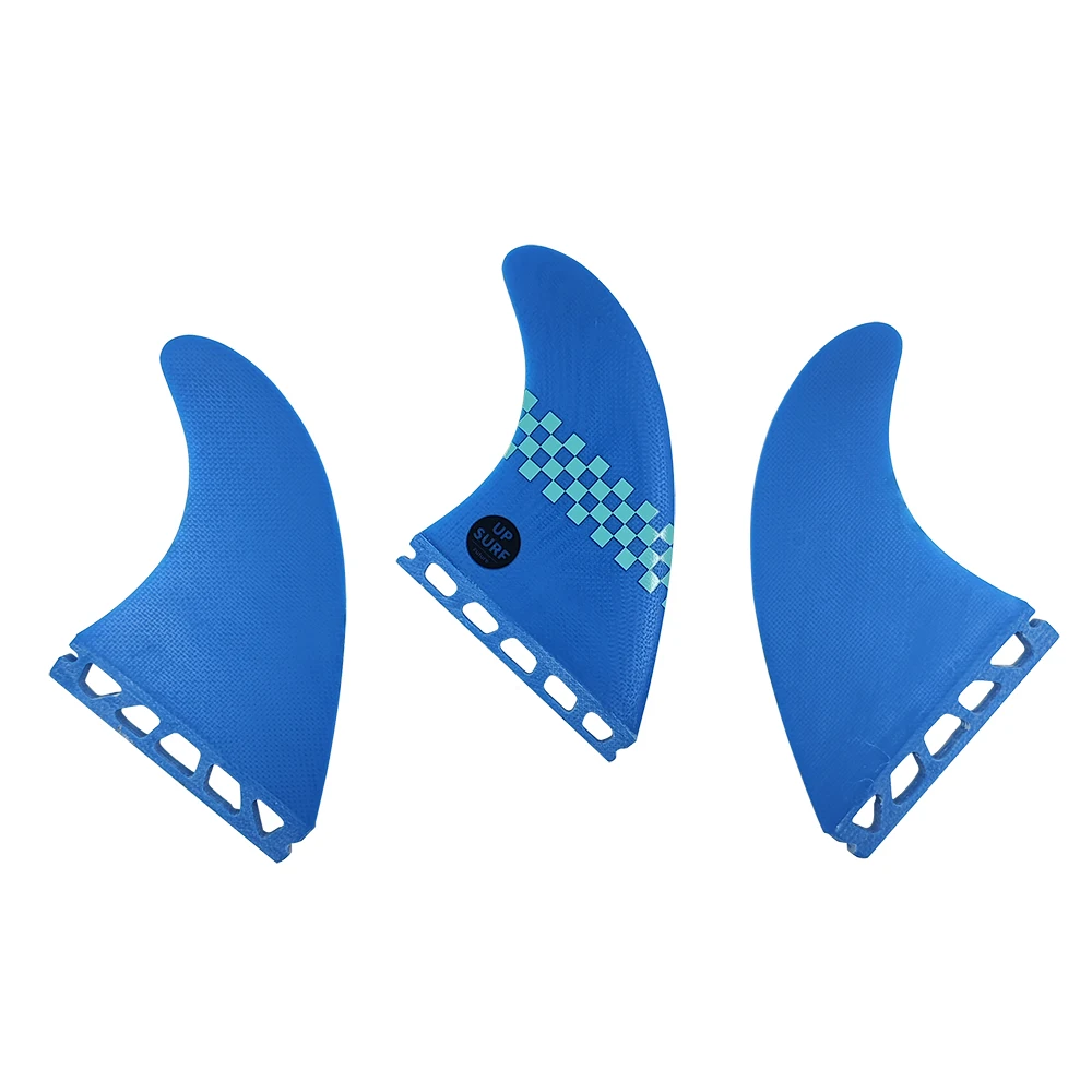 Tri Surfboard G5 Size Fins UPSURF FUTURE Quilhas Blue Plaid Pattern Short Board Fins For Surfing Fibreglass Performance Core