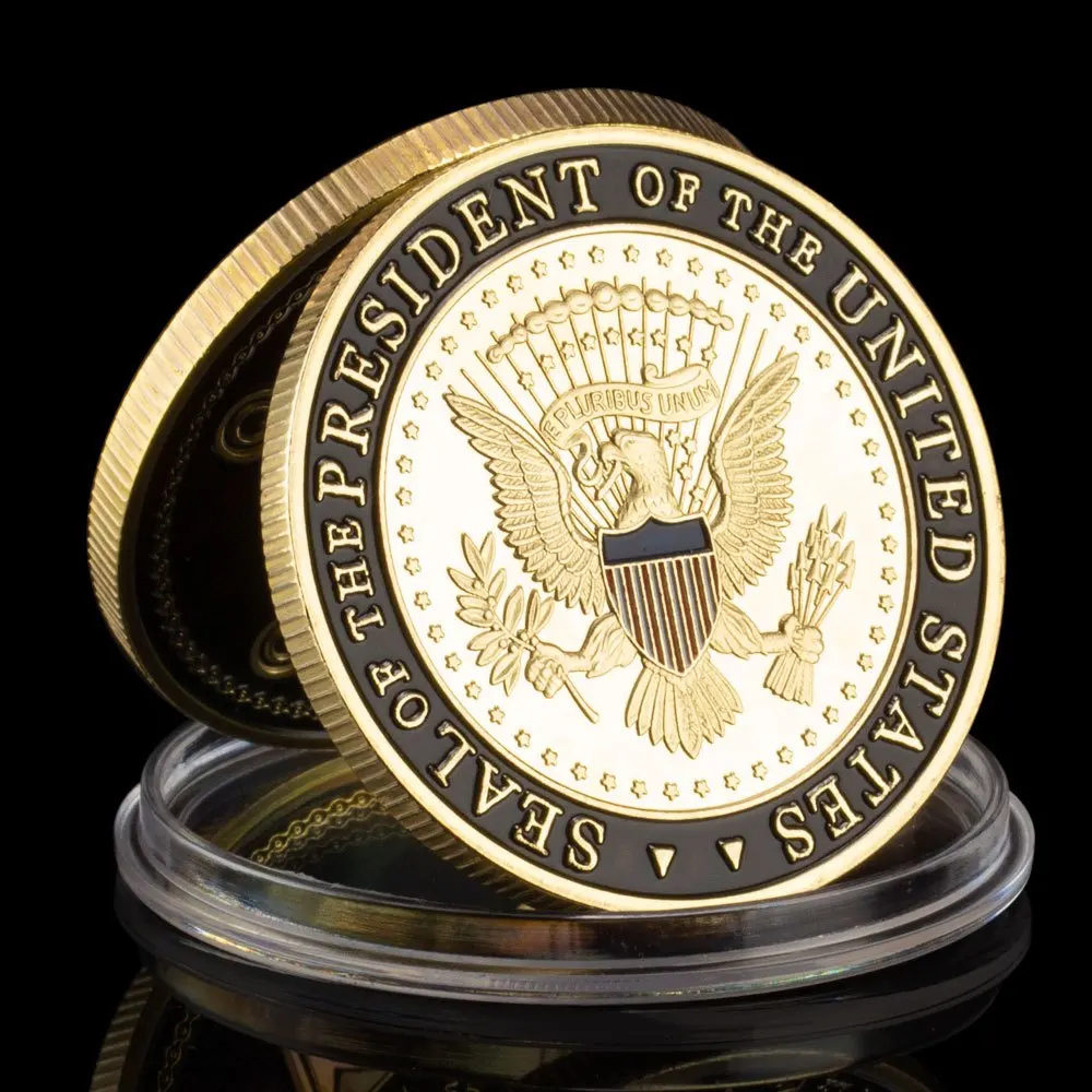 United States Secret Service Souvenir Coin Plated Golden Commemorative Coin Collectible Gift Collection Art Challenge Coin view 2