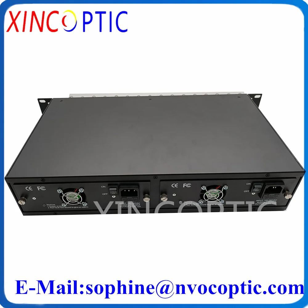 16 Slots 2U 19Inch Rack Mounted Empty Chassis Equipment Dual Power Supply Without Card Type Fiber Optical Media Converter