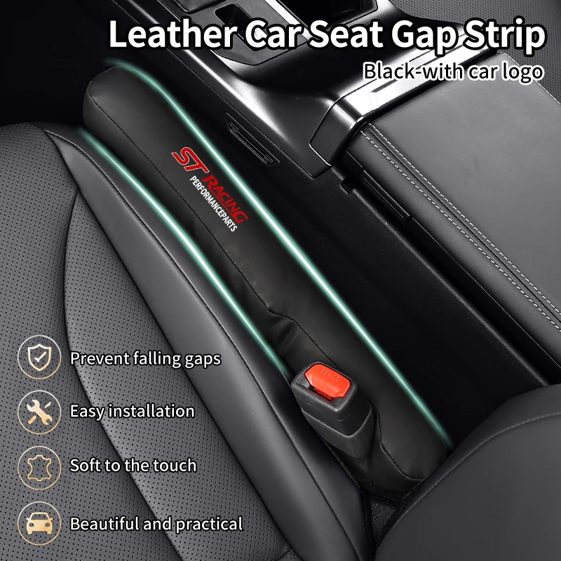 Leather Car Seat Gap Filler Strips Decorative Interior Accessories For Ford ST Racing Performance Explorer Focus Mk2 Mk3 Fiesta
