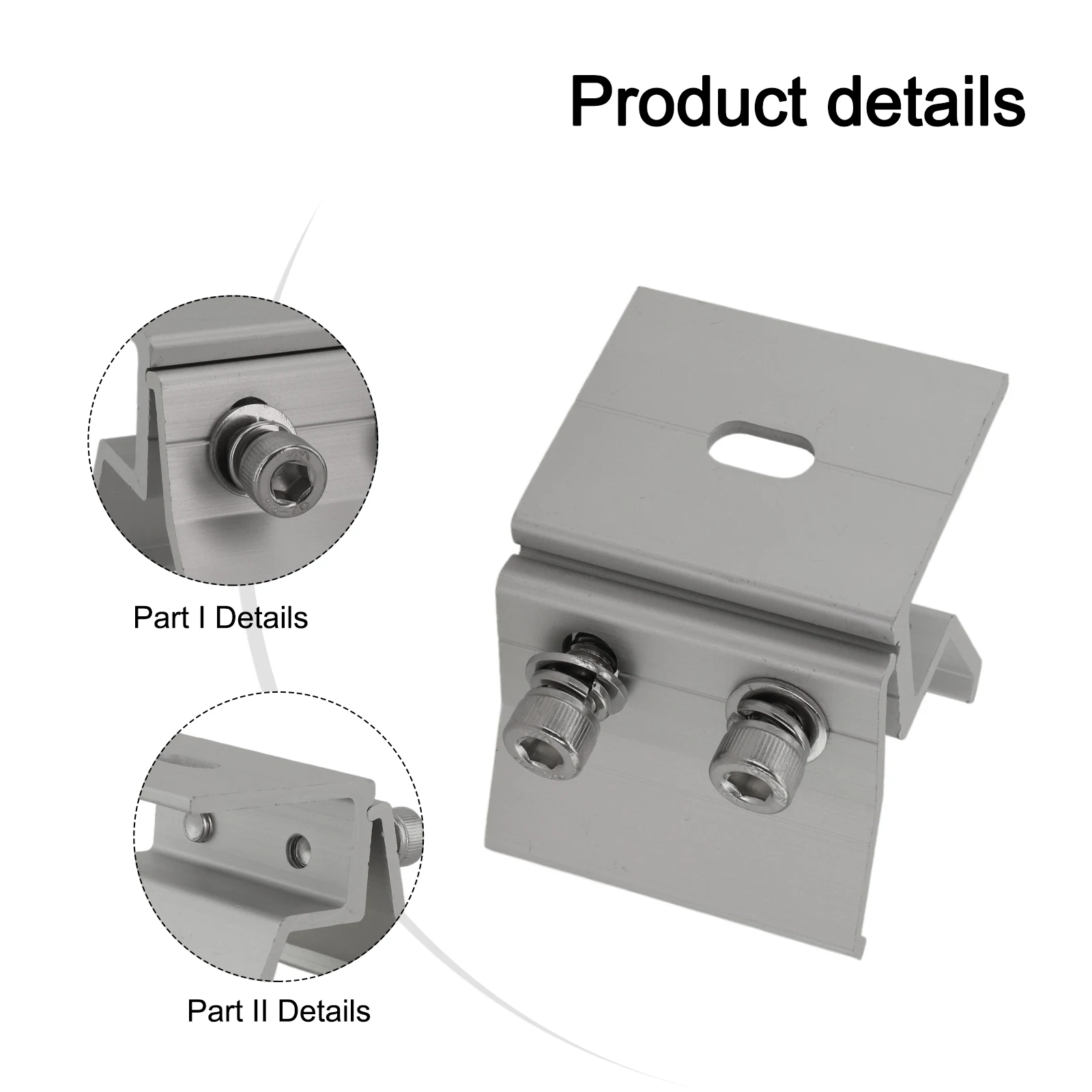 14Pcs Roof Standing Seam Clamps Aluminium Alloy with Stainless Steel Screws for Solar Panel Mounting on Folded Metal Roofs