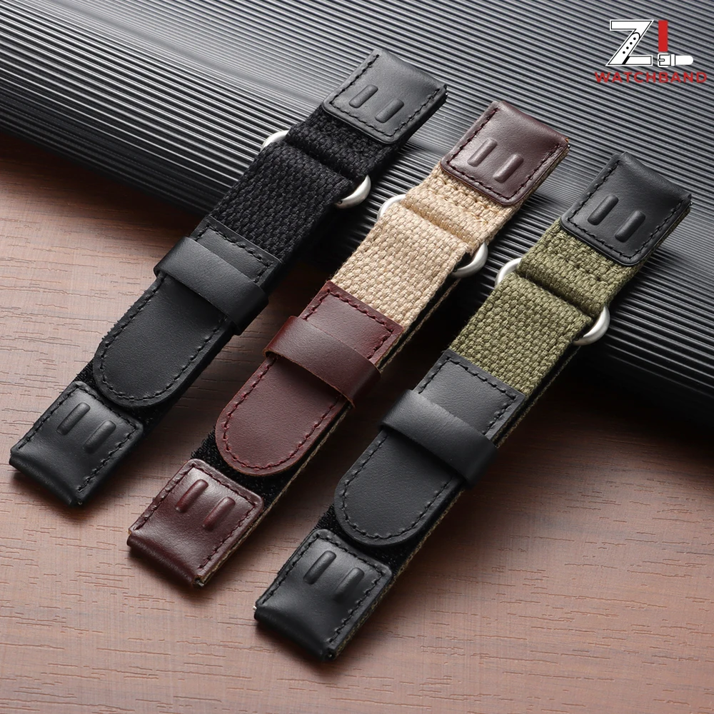 19mm 20mm 22mm Nylon Leather Watch Band for Omega for Seiko Quick Release Bracelet  Retro Army Military Style Sport Wrist Straps