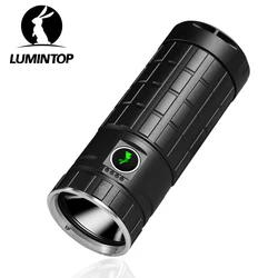 EDC Outdoor Camping Lantern Fishing Torch High Power LED Flashlight USB-C 46800 Battery Color Light Rechargeable Lamp Black DF2