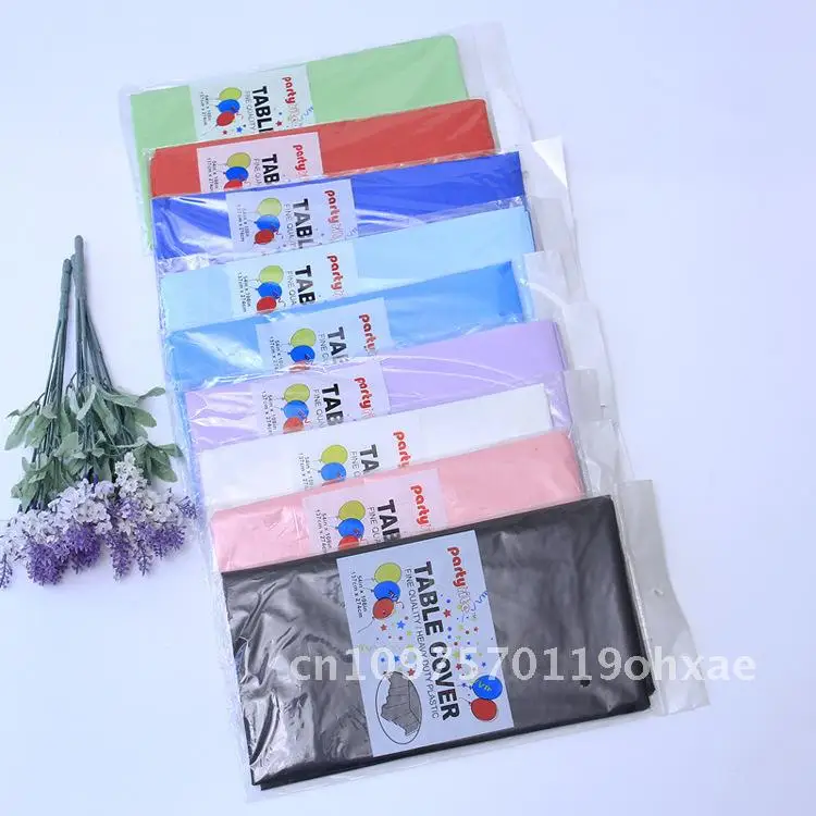 

2 silk thickness solid color PEVA tablecloth holiday outing dinner thickened lengthened disposable tablecloth
