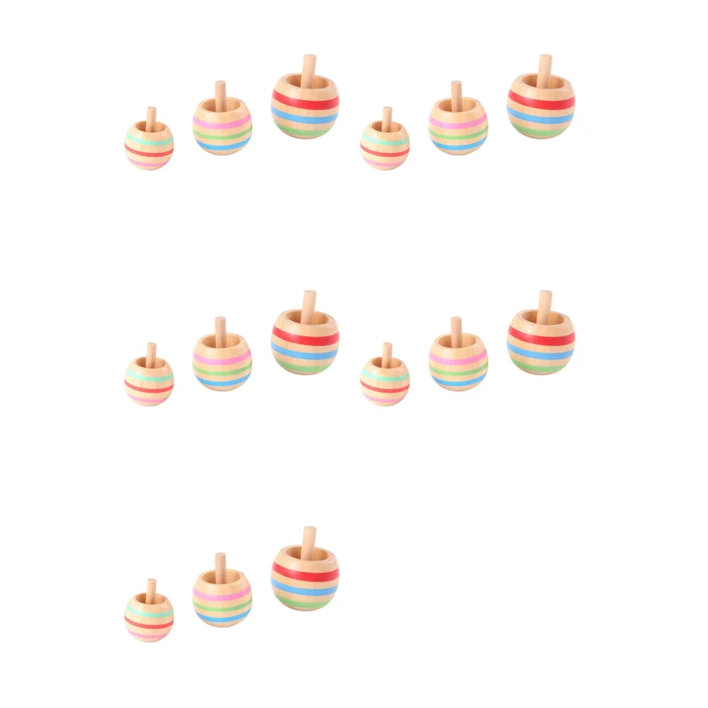 

WOWFU-15 шт. деревянный красочный волчок для детей 3 размера для детей старше 3 лет