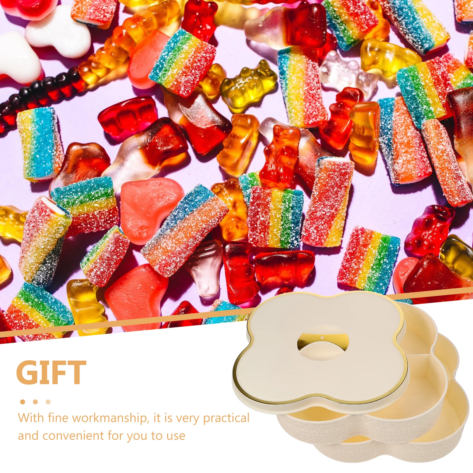 

Plastic Snack Storage Holder 2 Tier Tray Decorative C Stylish Case Lightweight Portable Design Perfect Celebration Home