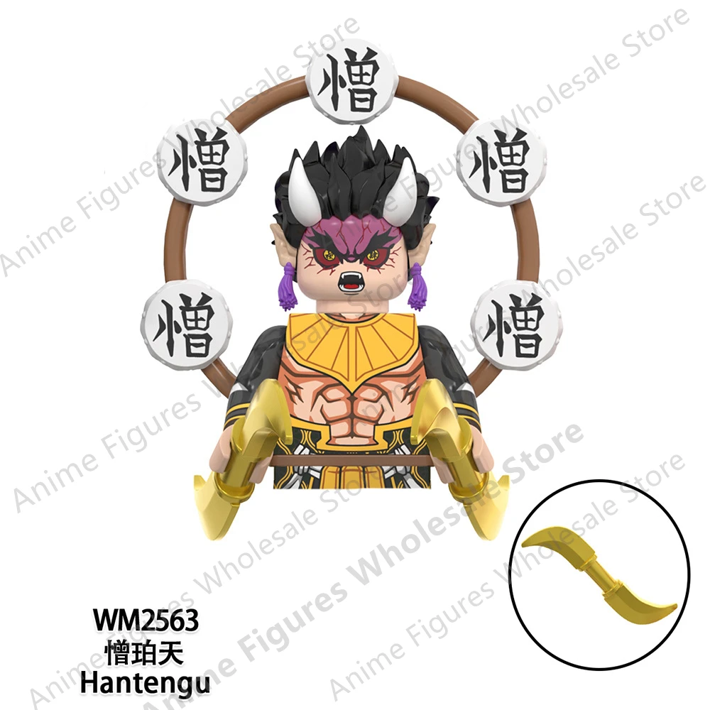New Anime Demon Slayer Kamado Tanjirou Hantengu Kaigaku Bricks Mini Action Figures assemble Toys Dolls kids Gifts WM6138 WM6163